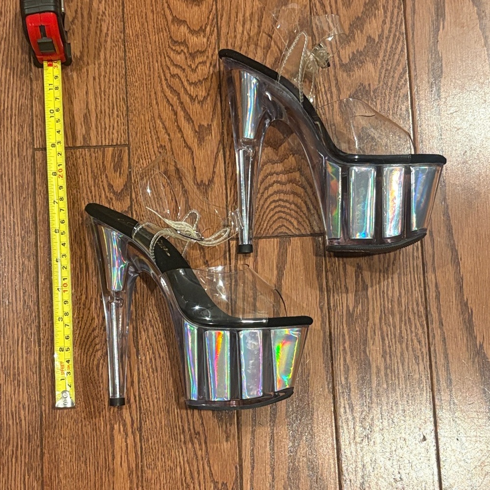 Pleaser Holographic 7” Platform Heels